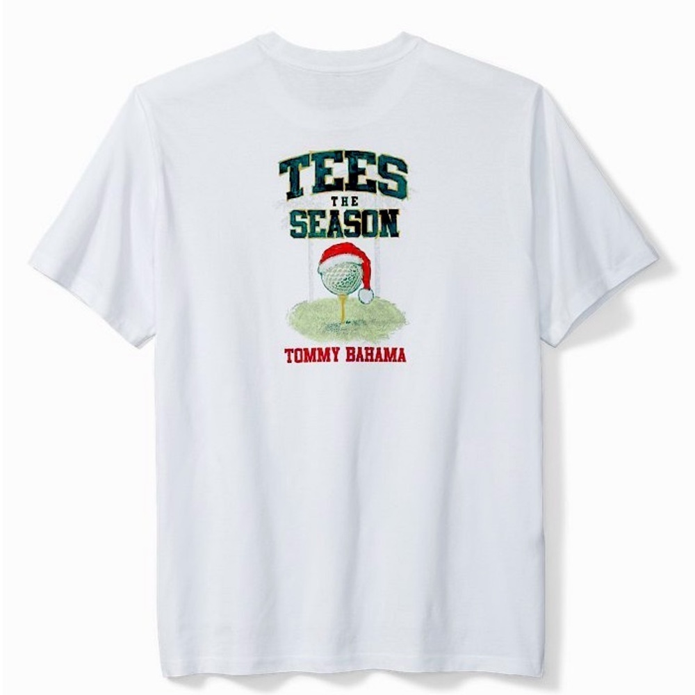 Tommy Bahama Tees The Season T Shirt 2XLB Christmas Holiday Santa Hat Go…